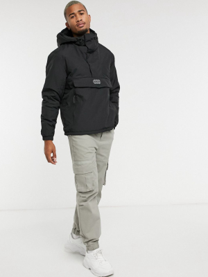 Pull&bear Overhead Padded Jacket In Black