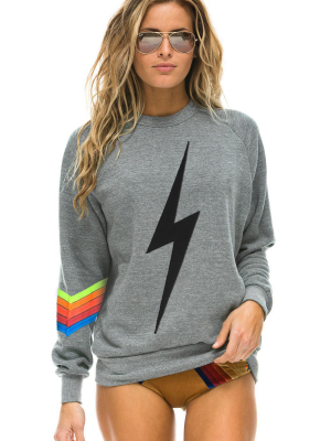 Bolt Stitch Chevron 5 Sweatshirt - Heather Grey // Neon