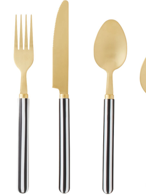 20-piece Earl Brushed Gold And Resin Flatware Set