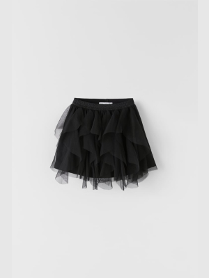 Ruffled Tulle Skirt