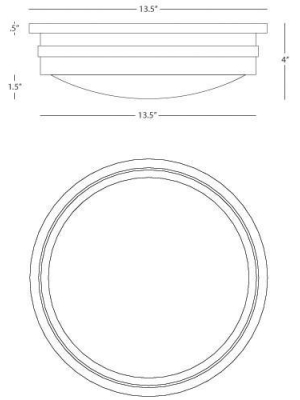 Roderick Collection 13.5" Dia. Flush Mount