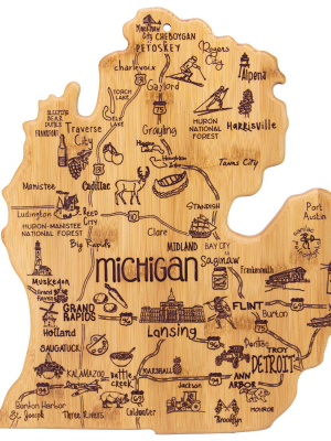 Totally Bamboo Destination Michigan (mitt) Serving And Cutting Board