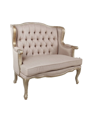 Hudson Heritage Settee Silver/ivory - A&b Home