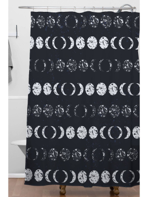 Zoe Wodarz Under The Moon Shower Curtain Black/white - Deny Designs