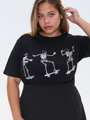 Plus Size Skeleton Graphic Tee