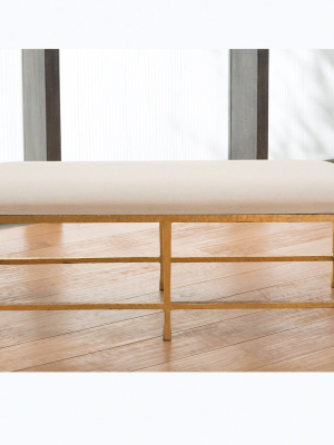 Quad Pod Bench Gold Leaf With Muslin Cushion