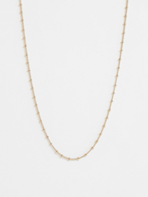 Asos Design Necklace In Dot Dash Chain In Gold Tone