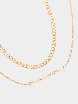 Prettylittlething Gold Layering Necklace