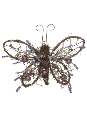 Transpac Wood 18 In. Multicolor Spring Butterfly Wall Decor