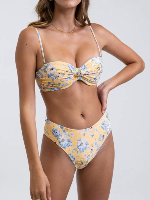 Oia Bloom Knotted Bandeau Top Butter