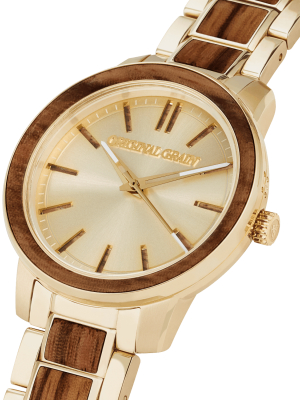 Zebrawood Gold Womens Barrel 36mm