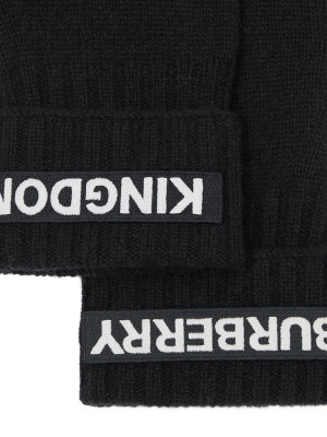 Burberry Logo Patch Knit Gloves