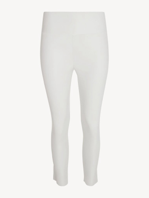 White Leather Capri Legging