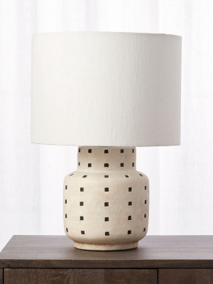 Grid Black And White Polka Dot Table Lamp