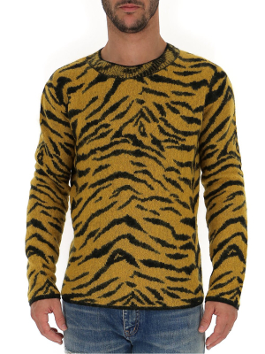 Saint Laurent Zebra Knitted Sweater