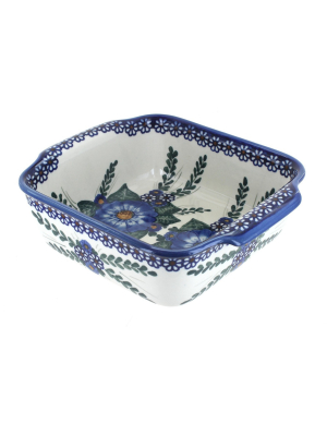 Blue Rose Polish Pottery Clementine Small Square Baker