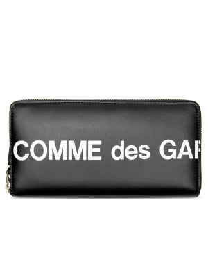 Comme Des Garcons Sa0110 Huge Logo Leather Wallet - Black