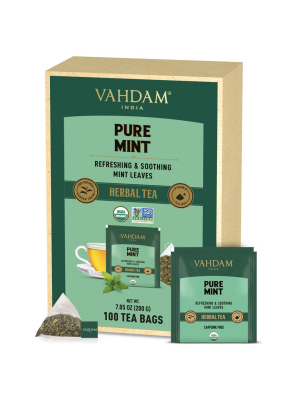 Pure Mint Herbal Tea Tisane, 100 Count