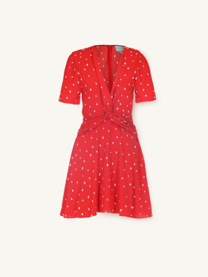 Front Twist Dot Dress