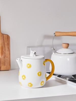 Floral Cat Teapot