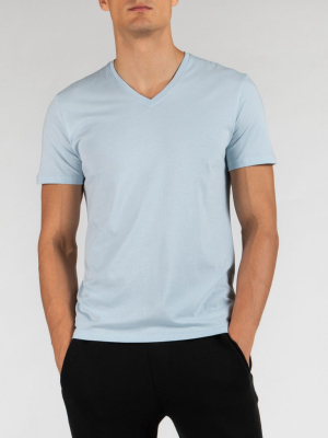 Classic Jersey V-neck Tee - Blue