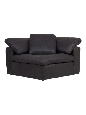 Clay Corner Chair Nubuck Leather Black