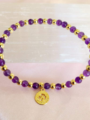 Amethyst-intention Bracelet For Tranquility