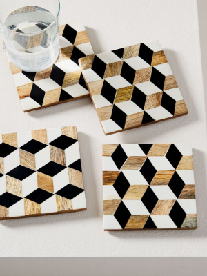 Wood & Resin Coasters (set Of 4)