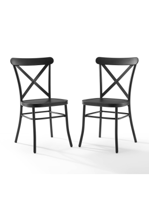 Set Of 2 Camille Dining Chair Matte Black - Crosley