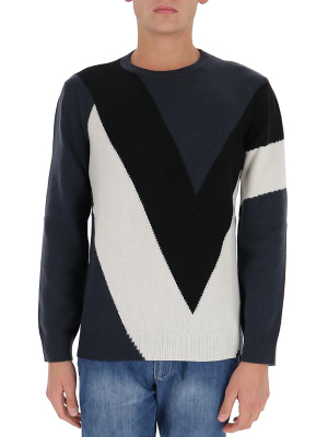 Valentino Colour Block Knitted Jumper