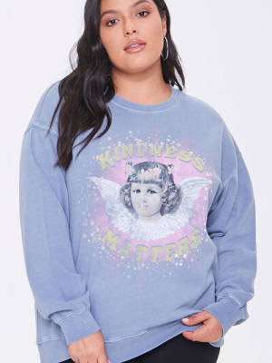 Plus Size Kindness Graphic Sweatshirt