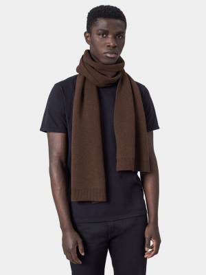 Merino Wool Scarf - Coffee Brown