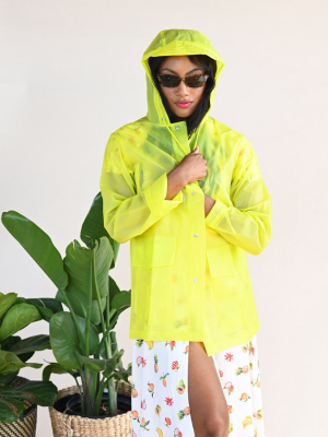 Ltd Short Hooded Coat - Foggy Neon Yellow