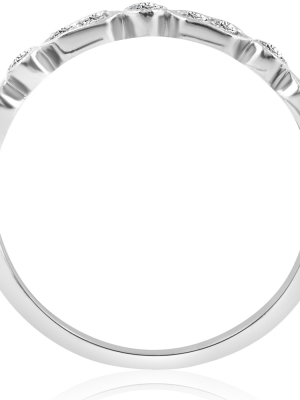 Pompeii3 1/8 Cttw Diamond Wedding Ring Womens Stackable Anniversary Band 14k White Gold