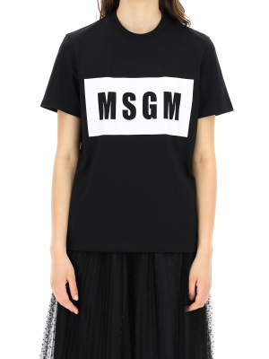 Msgm Logo Printed Crewneck T-shirt