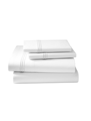 Strada Embroidered Percale Fitted Sheet