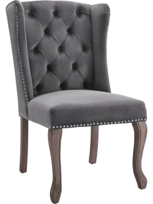 Andy Velvet Side Chair Gray