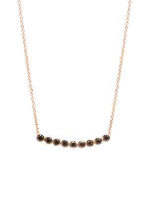 14k 9 Bezel Set Black Diamond Necklace