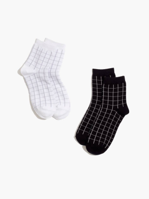 Two-pack Grid Ankle Socks
