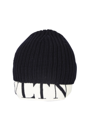 Valentino Vltn Intarsia Knit Beanie