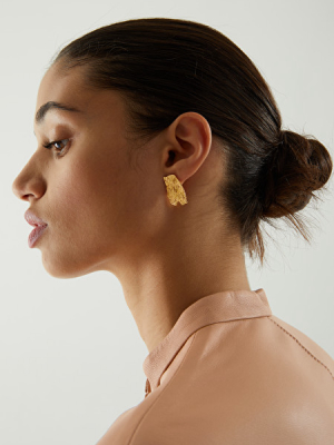 18kt Gold-plated Textured Earrings