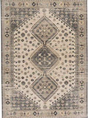 Feizy Grayson Gebbah Style Kilim Rug - Charcoal Gray & Beige - Available In 5 Sizes