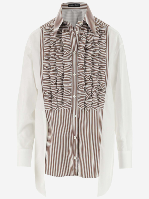 Dolce & Gabbana Striped Panelled Shirt