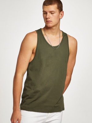 Khaki Slim Fit Tank