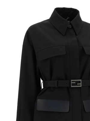 Fendi Belted Single Breasted Coat