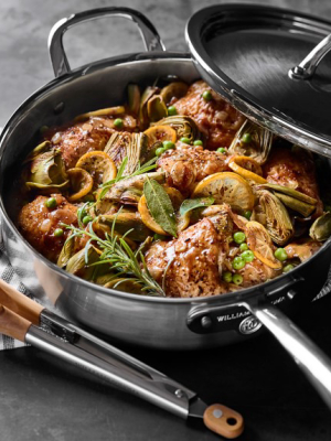 Williams Sonoma Signature Thermo-clad™ Brushed Stainless-steel Essential Pan, 5-qt.