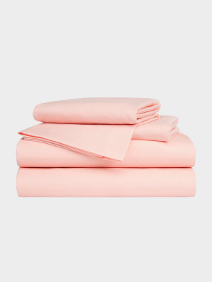 Microfiber Pink Twin Sheet Set Blush