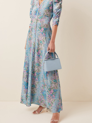 Printed Crepe De Chine Maxi Dress