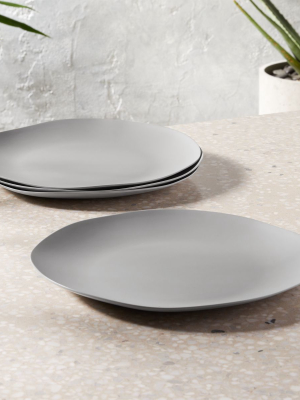 Pebble Matte Grey Melamine Dinner Plate Set Of 4