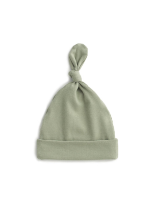 Knotted Baby Hat - Solid Sage